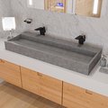 Alfi Brand 48" Solid Concrete Gray Matte Trough Sink for the Bathroom ABCO48TR